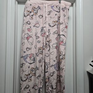 Disney Pink Pajama Bottoms with Pooh & Friends Print